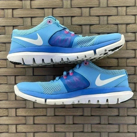Nike Flex 2014 Run Blue/Pink Size 6 - Picture 2 of 5